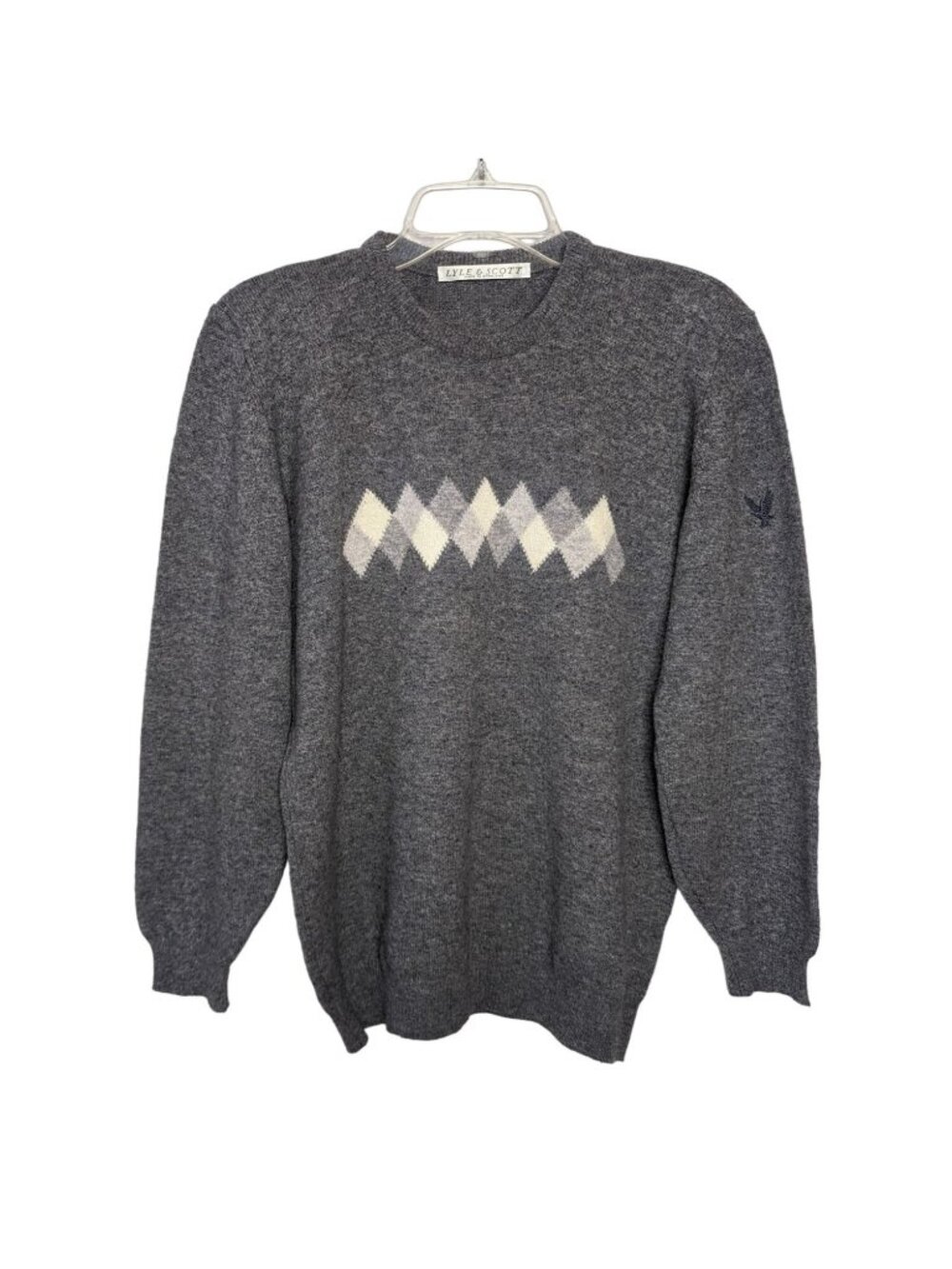LYLE & SCOTT long sleeve gray Argyle Women's Sweater size M